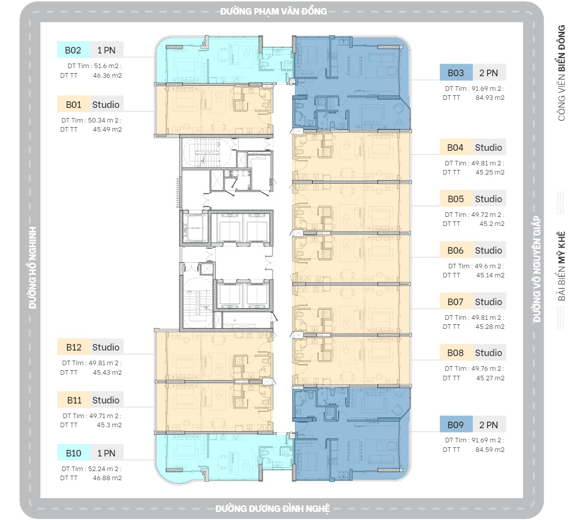 Mặt bằng Tower B